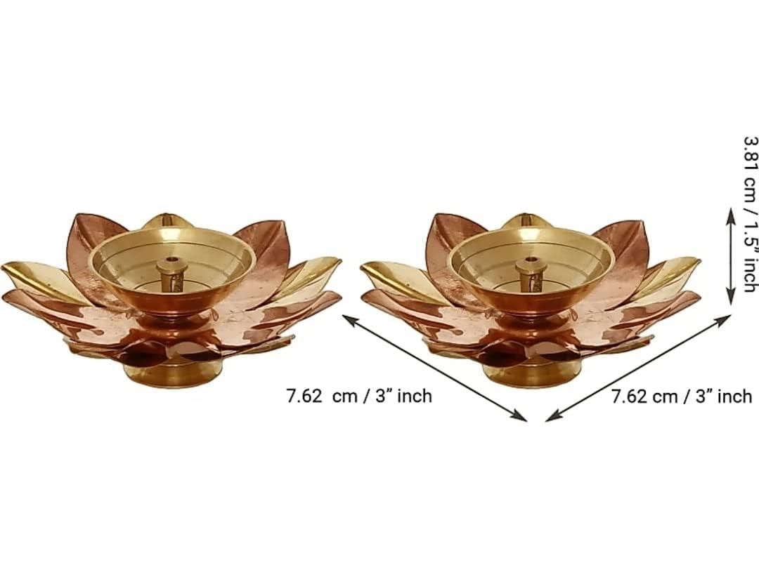 Craft India Set of 2 Floral Shape Metal Diya