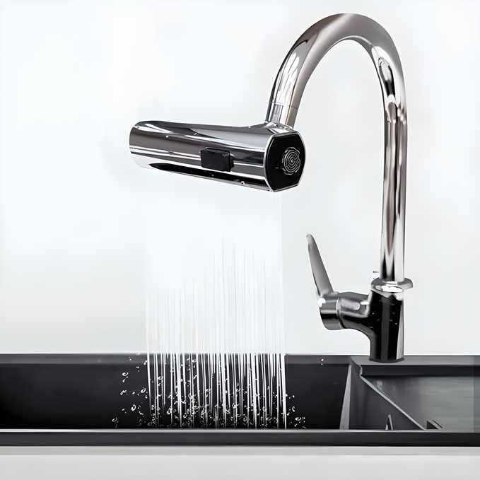 3 in 1 - 360� Waterfall Kitchen Faucet, Touch Faucet, Extender for Kitchen Sink