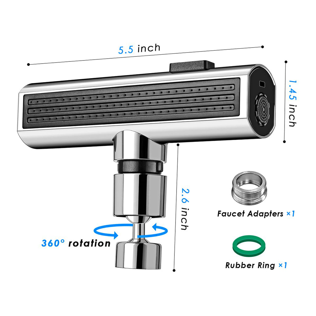 3 in 1 - 360� Waterfall Kitchen Faucet, Touch Faucet, Extender for Kitchen Sink