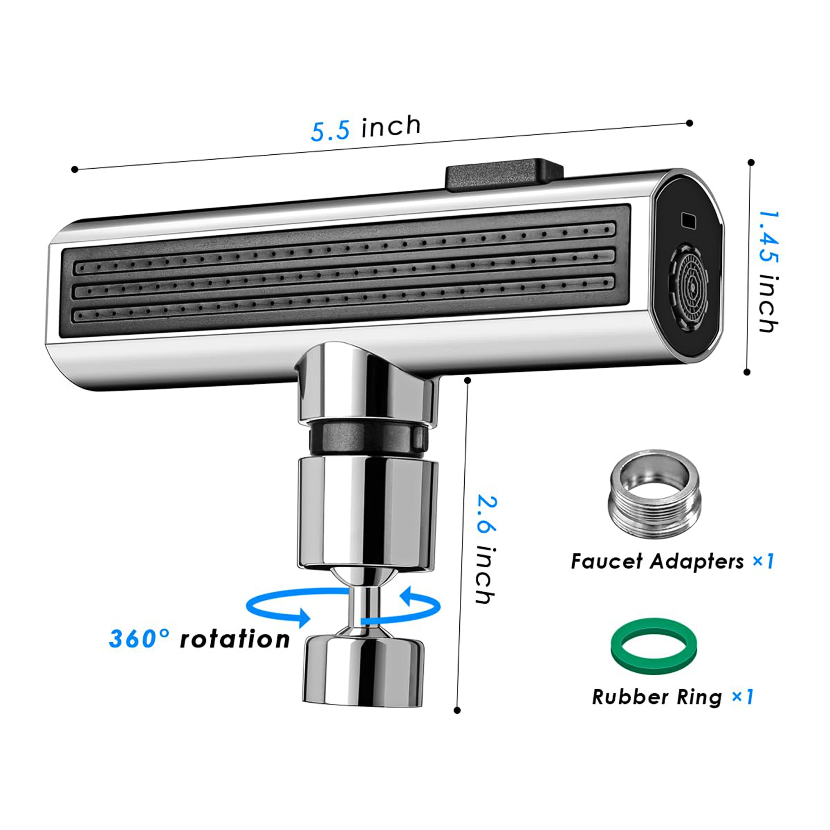 3 in 1 - 360� Waterfall Kitchen Faucet, Touch Faucet, Extender for Kitchen Sink