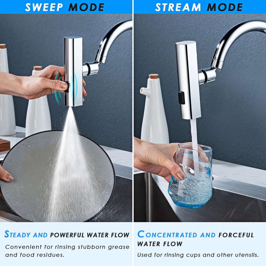 3 in 1 - 360� Waterfall Kitchen Faucet, Touch Faucet, Extender for Kitchen Sink